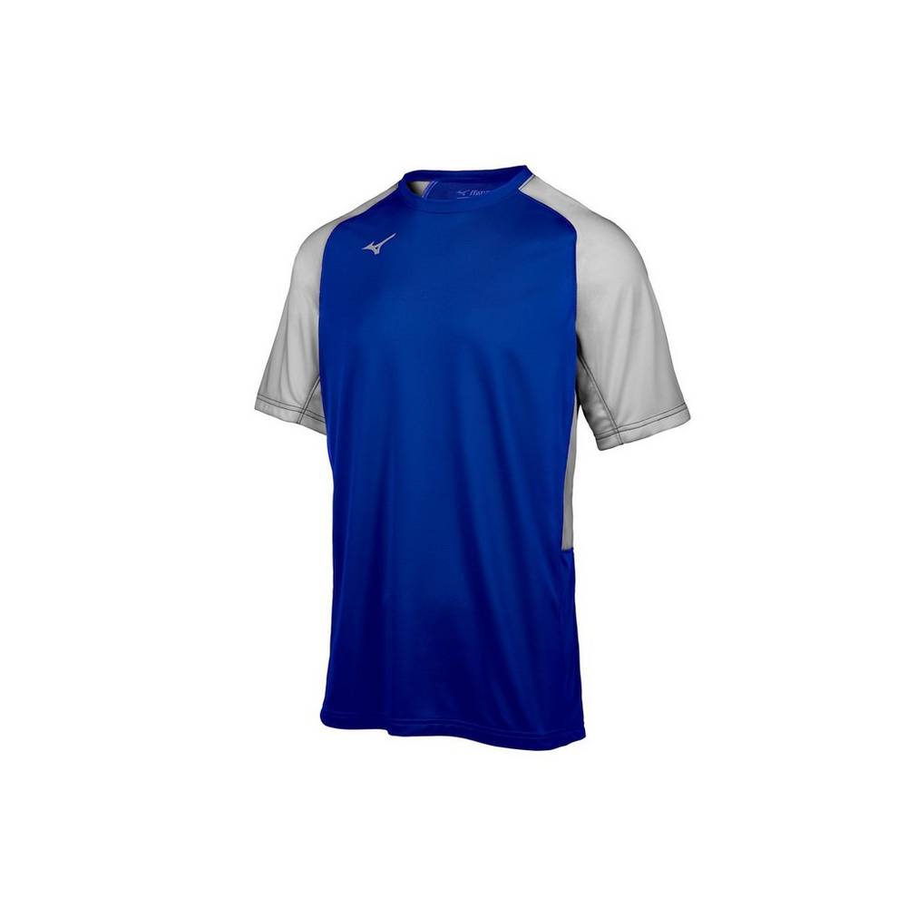 Camisas Mizuno Baseball Aerolite Crew - Homem - Azul Marinho/Cinzentas - NHKPU2739